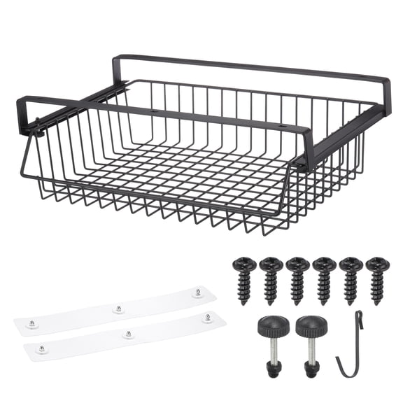 Uxcell Under Desk Storage Shelf Slide Out Metal Drawer Organizers for Home Kitchen Office