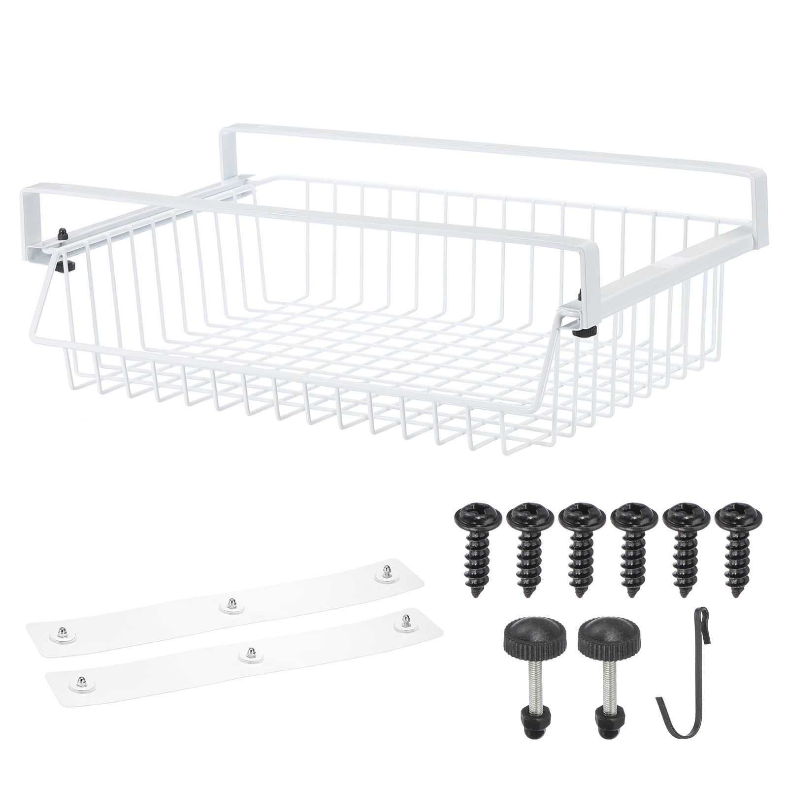 Uxcell Under Desk Storage, Under Desk Shelf Slide Out Metal Drawer Self Adhesive Standing Desk Organizers and Accessories