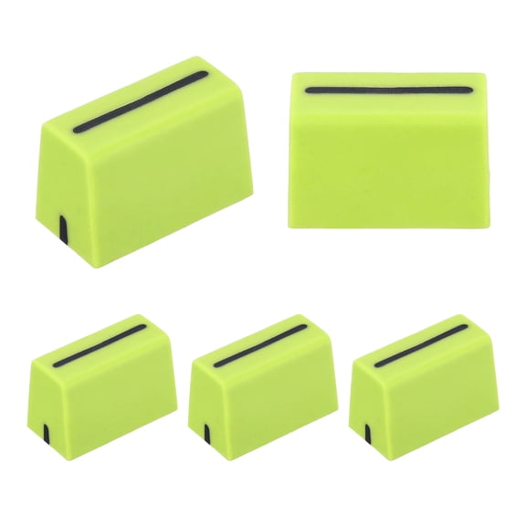 Uxcell Universal Fader Knobs, Green Mixer Fader Caps Slider Potentiometer Replacement Rubber for DJ Controller Mixer Console, 5 Pack