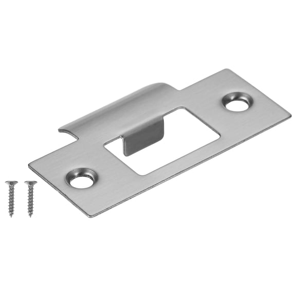 Uxcell Universal Latch Strike Plate with Screw for Door Grey