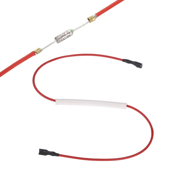 Uxcell Universal Rice Cooker Temperature Fuse, 229C 10A 250V Metal Thermal Fuse with Both End Terminal Fiberglass Sleeving for Electric Pressure Cooker Repair Part