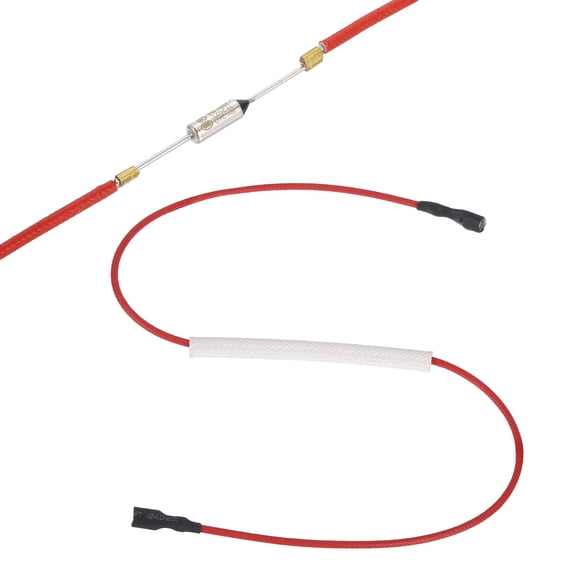 Uxcell Universal Rice Cooker Temperature Fuse, 240C 10A 250V Metal Thermal Fuse with Both End Terminal Fiberglass Sleeving for Electric Pressure Cooker Repair Part
