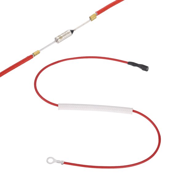 Uxcell Universal Rice Cooker Temperature Fuse, 240C 10A 250V Metal Thermal Fuse with Terminal and Ring Terminal Fiberglass Sleeving for Electric Pressure Cooker Repair Part