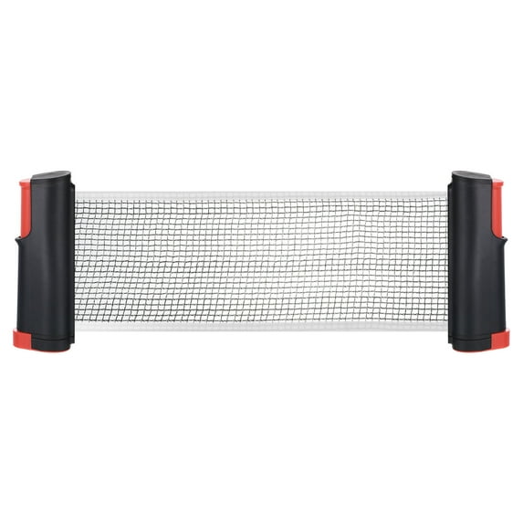Uxcell Up to 2" Retractable Ping Pong Net Portable Table Tennis Net and Post Replacement for Any Table, Black Red