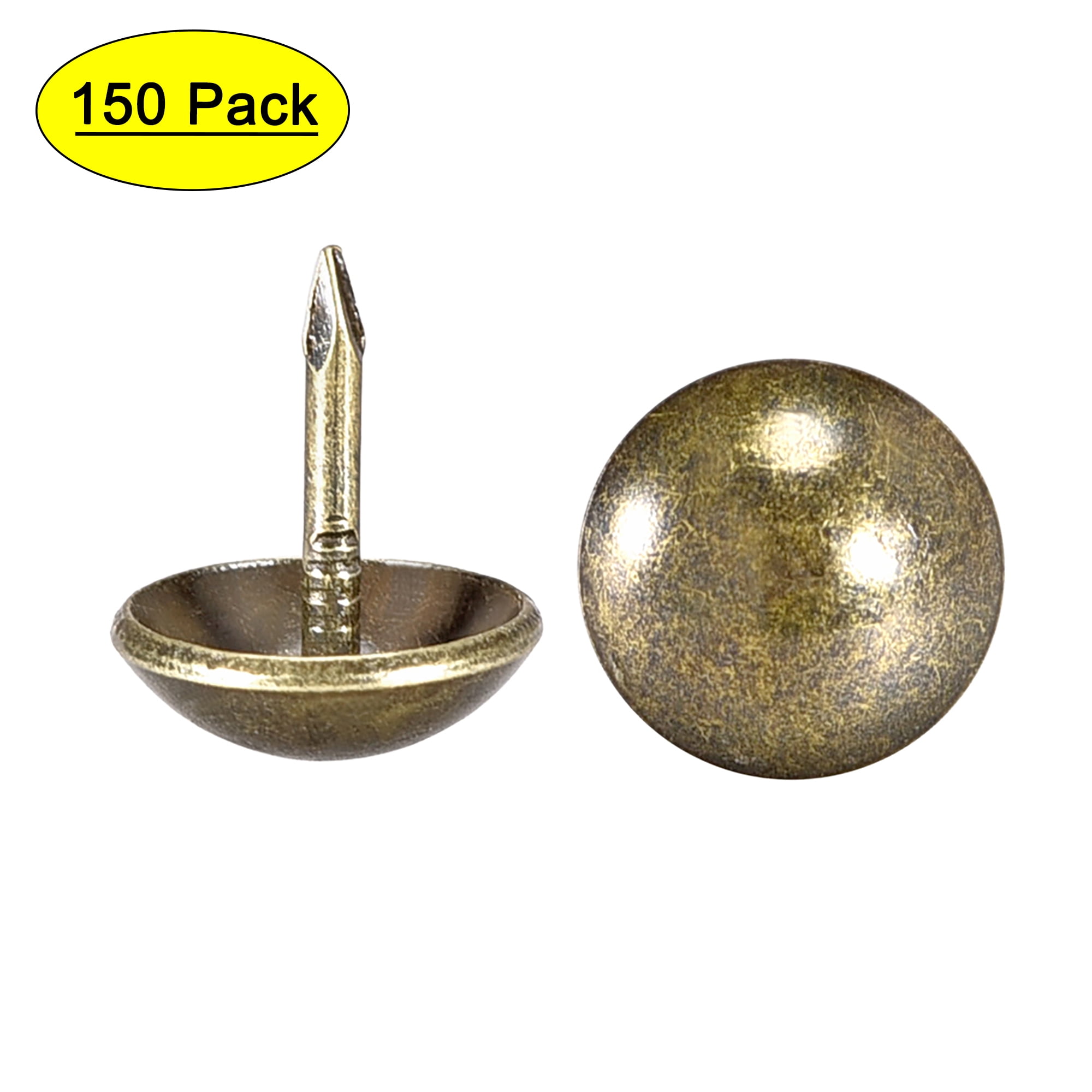 Uxcell Upholstery Nails Tacks 7/16-Inch Head Dia Antique Round Thumb Push Pins Gold Tone 40 Pcs | Harfington