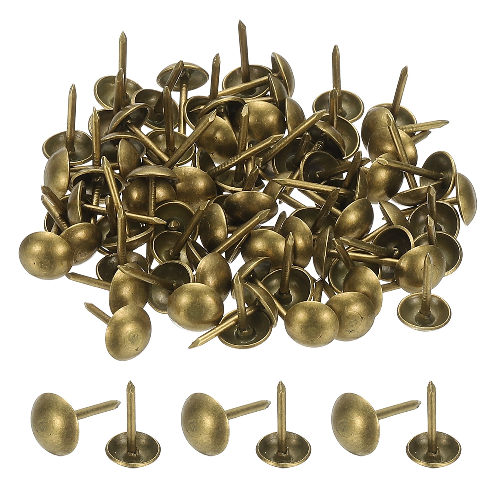 Uxcell Upholstery Tacks Vintage Thumb Nails Pins Round Head Metal Push ...