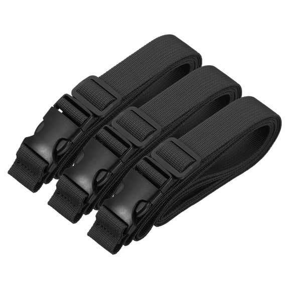 Uxcell Utility Straps with Quick Release Buckle, (1 Inch x 10 Feet, Black) (3 Pcs) Adjustable Luggage Polyester Straps Backpack Webbing, Suit for Sleeping Bag/Camping/Hiking