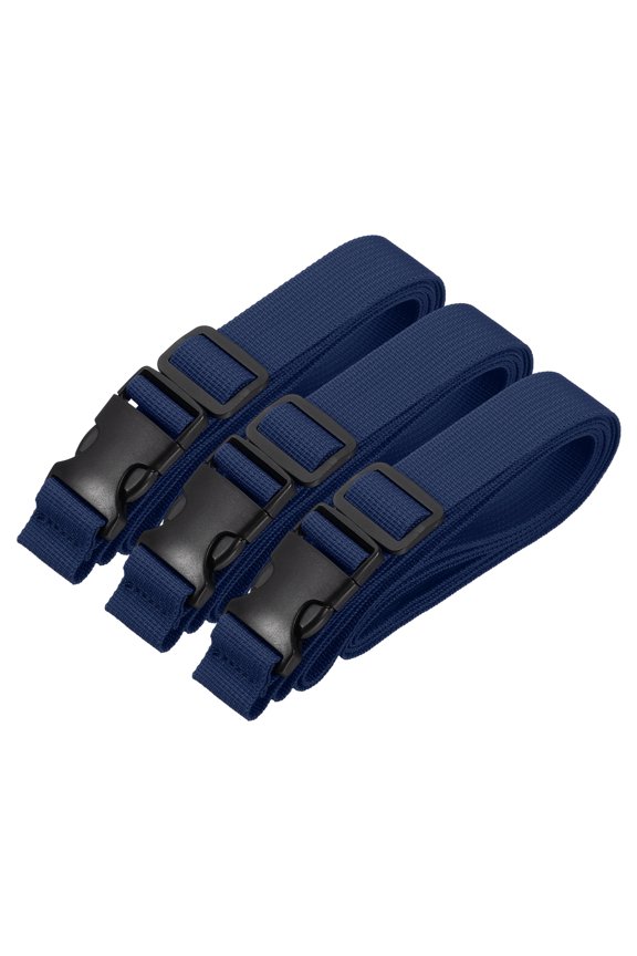 Utility Straps with Quick Release Buckle, (1 Inch x 10 Feet, Dark Blue) (3 Pcs) Adjustable Luggage Polyester Straps Backpack Webbing, Suit for Sleeping Bag/Camping/Hiking