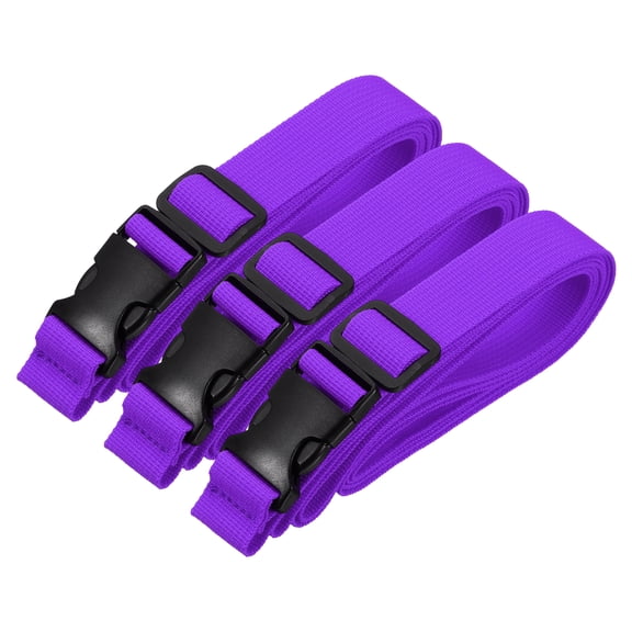 Uxcell Utility Straps with Quick Release Buckle, (1 Inch x 10 Feet, Purple) (3 Pcs) Adjustable Luggage Polyester Straps Backpack Webbing, Suit for Sleeping Bag/Camping/Hiking
