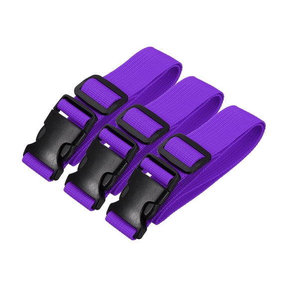 Uxcell Utility Straps with Quick Release Buckle, (1 Inch x 2 Feet, Purple) (3 Pcs) Adjustable Luggage Polyester Straps Backpack Webbing, Suit for Sleeping Bag/Camping/Hiking