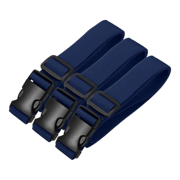 Uxcell Utility Straps with Quick Release Buckle, (1 Inch x 3 Feet, Dark Blue) (3 Pcs) Adjustable Luggage Polyester Straps Backpack Webbing, Suit for Sleeping Bag/Camping/Hiking