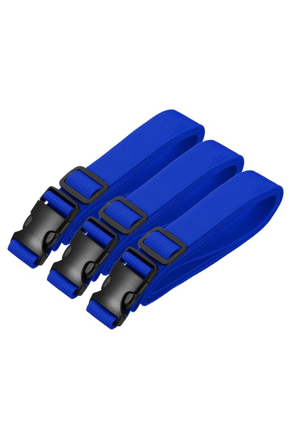 Utility Straps with Quick Release Buckle, (1 Inch x 6 Feet, Blue) (3 Pcs) Adjustable Luggage Polyester Straps Backpack Webbing, Suit for Sleeping Bag/Camping/Hiking