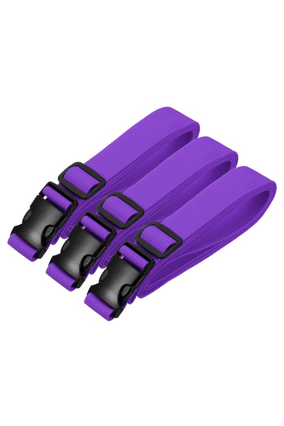 Utility Straps with Quick Release Buckle, (1 Inch x 6 Feet, Purple) (3 Pcs) Adjustable Luggage Polyester Straps Backpack Webbing, Suit for Sleeping Bag/Camping/Hiking