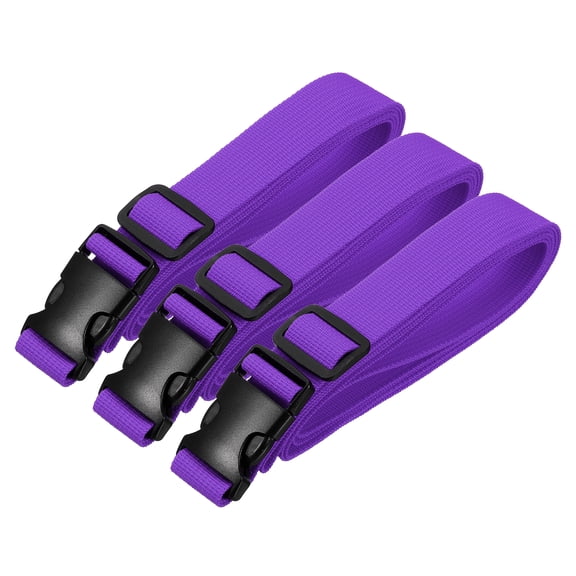 Uxcell Utility Straps with Quick Release Buckle, (1 Inch x 6 Feet, Purple) (3 Pcs) Adjustable Luggage Polyester Straps Backpack Webbing, Suit for Sleeping Bag/Camping/Hiking