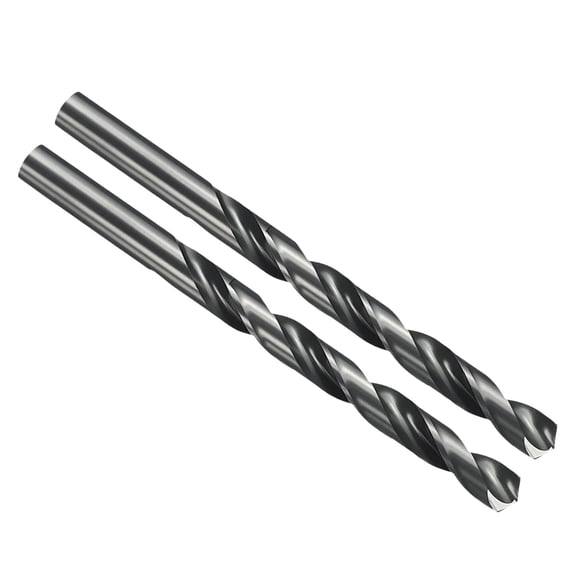 Uxcell V Drill Bit, Jobber Straight Shank M35 Cobalt 5% High-Speed Steel 135 Nitriding Black for Stainless Steel Hard Metal - 2 Pack