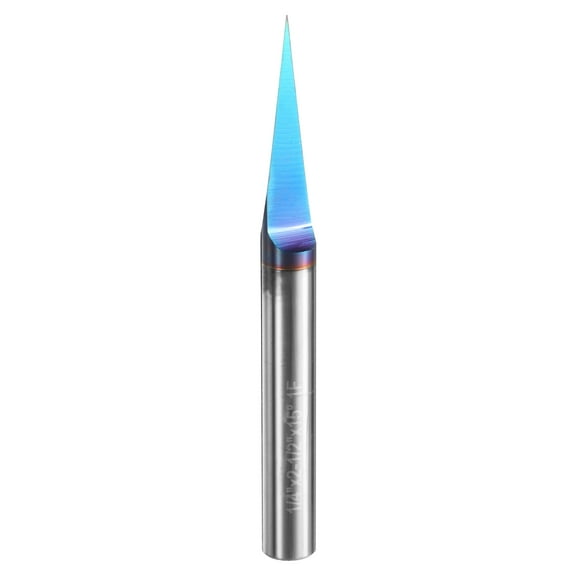 Uxcell V Groove Router Bit 0.005" Tip 15 Degree 1/4" Shank 2-1/2" Length CNC Bits