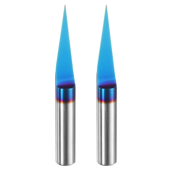Uxcell V Groove Router Bit 0.005" Tip 15 Degree 1/4" Shank CNC Engraving Bits 2pcs