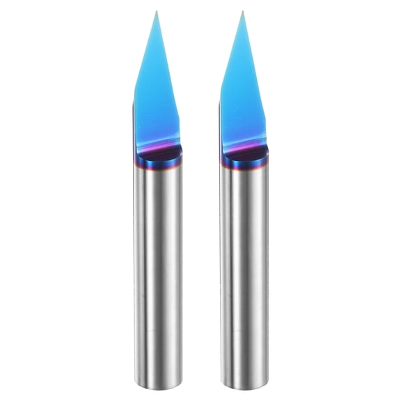 Uxcell V Groove Router Bit 0.005" Tip 30 Degree 1/4" Shank CNC Engraving Bits 2pcs