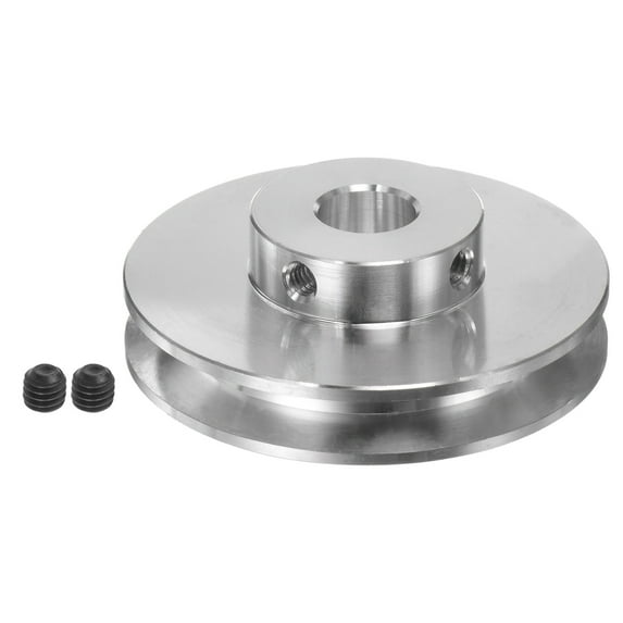 Uxcell V-Type Pulley 10mm Bore 50mm Outer Dia Single Groove Aluminum Alloy for 4-5MM PU Round Belt