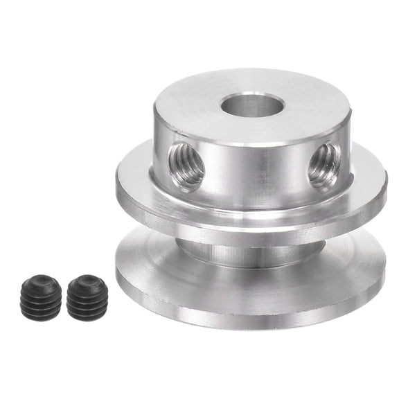 Uxcell V-Type Pulley 5mm Bore 22mm Outer Dia Single Groove Aluminum Alloy for 4-5MM PU Round Belt