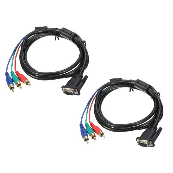 Uxcell VGA to RCA Cable, 1.5M/5ft Adapter Cable 3RCA to VGA Cable for Computer TV, Pack of 2
