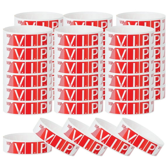 Uxcell VIP Wristbands for Events, Neon Party Bands, Waterproof Concert Identification Bands Red