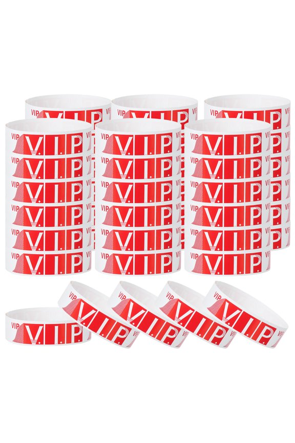 VIP Wristbands for Events, Neon Party Bands, Waterproof Concert Identification Bands Red