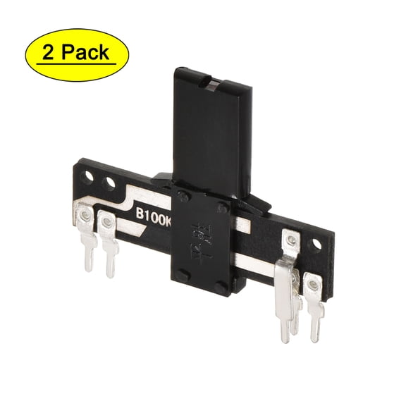 Uxcell Variable Resistors 35mm Straight Slide Potentiometer B100K Ohm Single Channel 2 packs