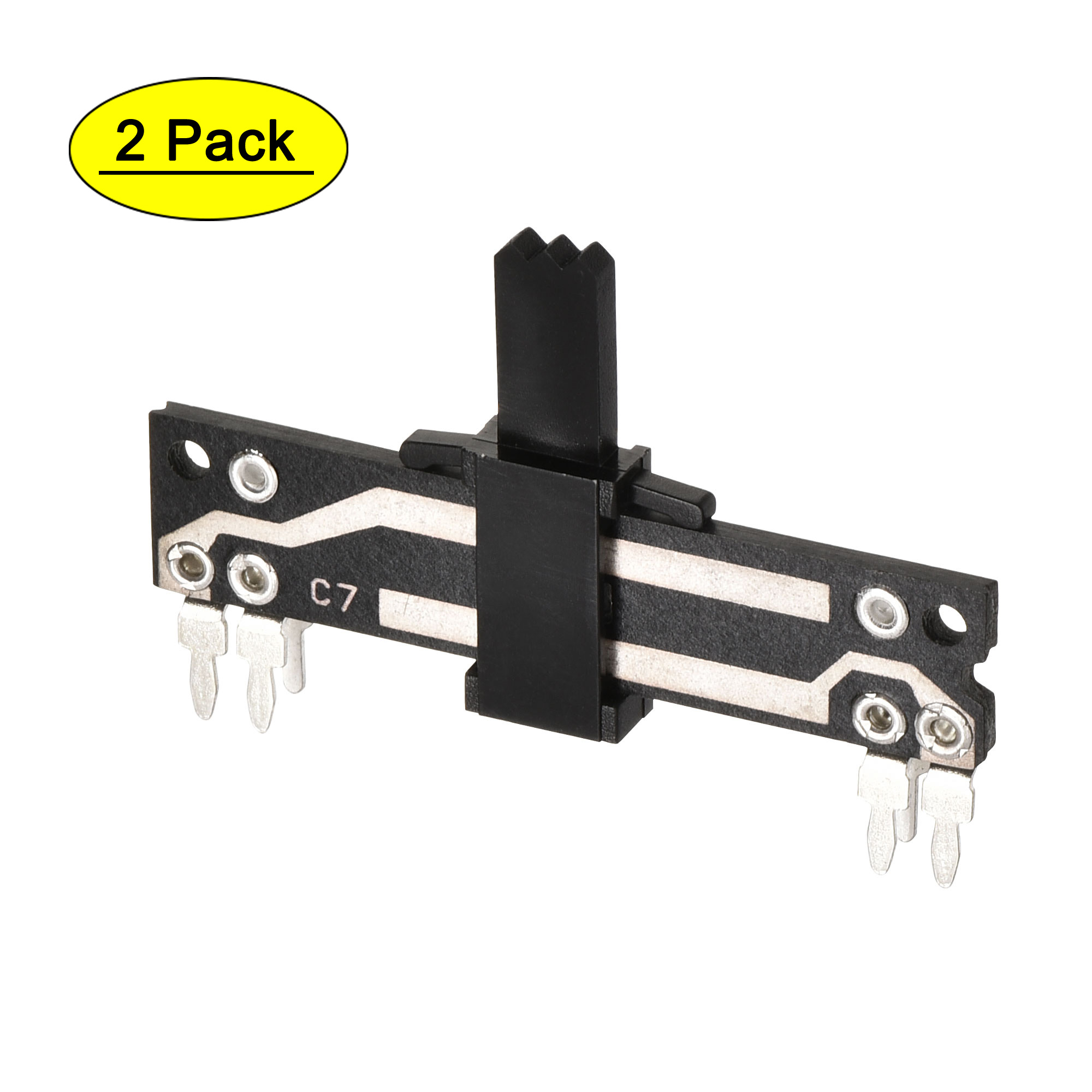 Uxcell Variable Resistors 40mm Straight Slide Potentiometer B50K Ohm Dual Channel 2 packs