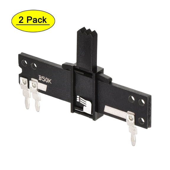 Uxcell Variable Resistors 40mm Straight Slide Potentiometer B50K Ohm Single Channel 2 packs