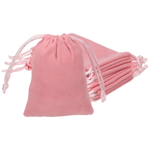 Uxcell Velvet Jewelry Bags with Drawstrings for Jewelry Candy Christmas Party Pink 3 x 4 Inch