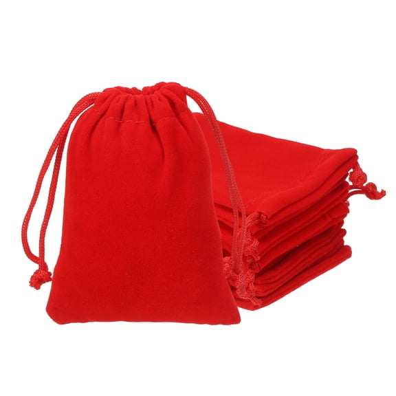 Uxcell Velvet Jewelry Bags with Drawstrings for Jewelry Candy Christmas Party Red 3 x 4 Inch