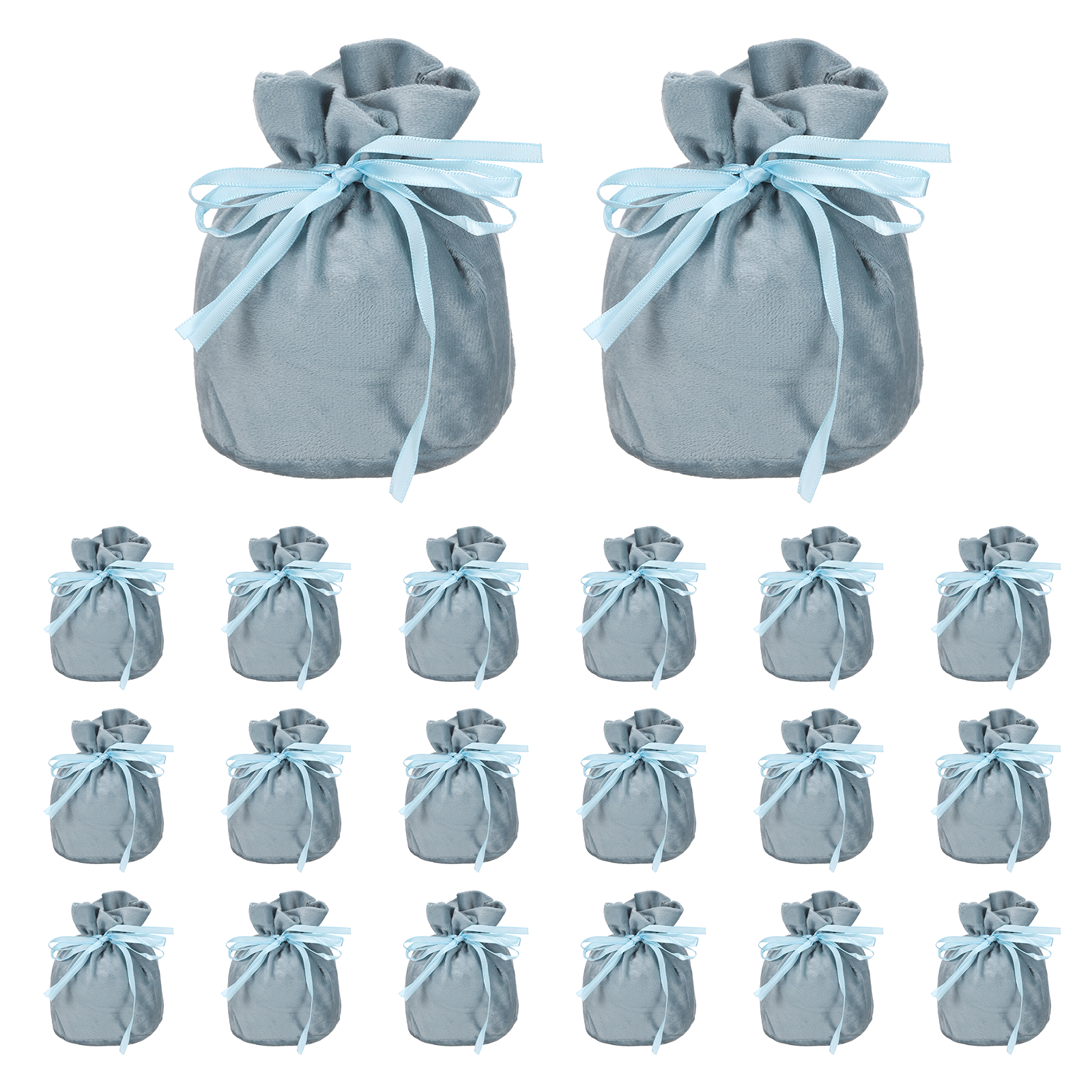 Uxcell Velvet Drawstring Bags, (6 x 5 Inch, Blue) (20 Pcs ), Flannel ...