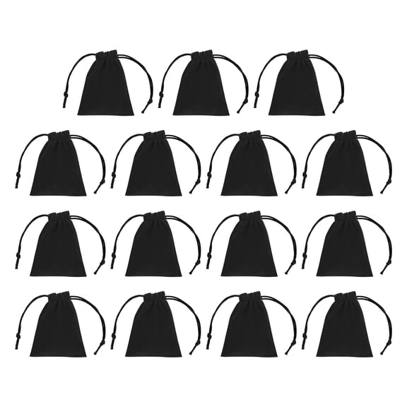 Uxcell Velvet Gift Bags, (3.5 x 2.7 Inch, Black)(15 Pcs) Velvet Drawstring Bag Jewelry Pouches Suit for Birthday/Wedding/Party/Gift /Favor