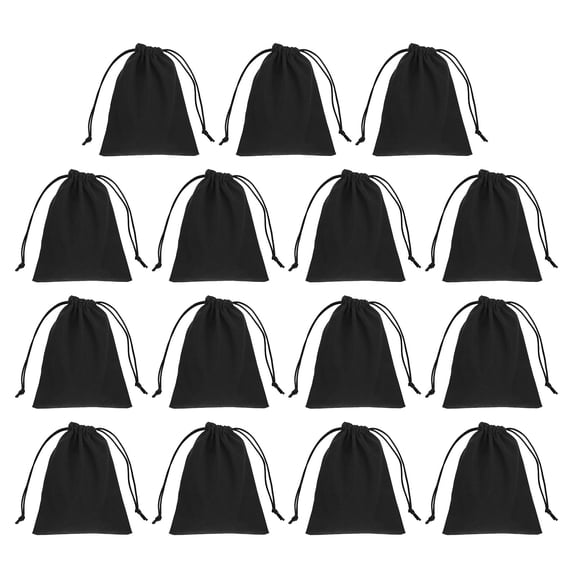 Uxcell Velvet Gift Bags, (5.9 x 4.7 Inch, Black)(15 Pcs) Velvet Drawstring Bag Jewelry Pouches Suit for Birthday/Wedding/Party/Gift /Favor