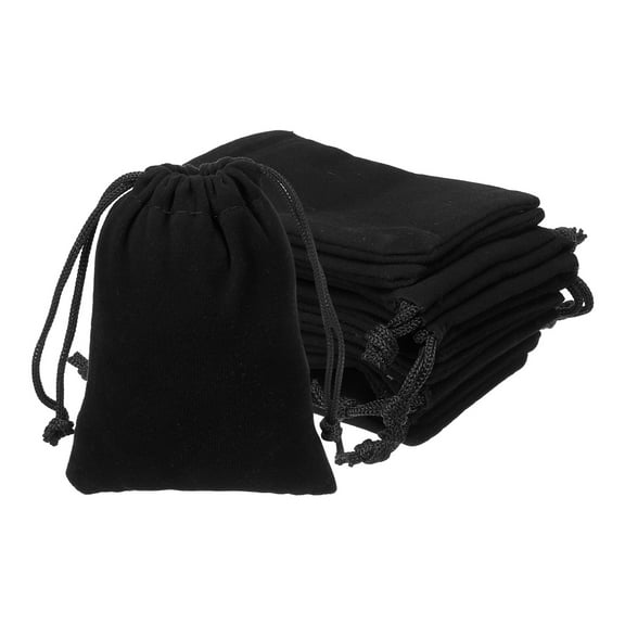 Uxcell Velvet Jewelry Bags with Drawstrings for Jewelry Candy Christmas Party Black 2 x 3 Inch