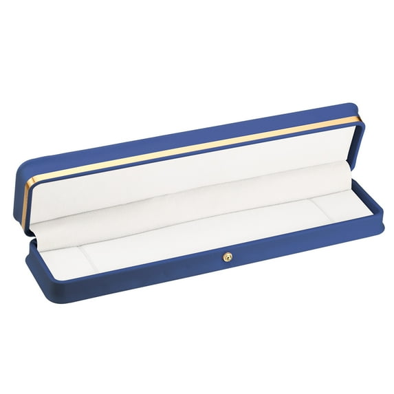 Uxcell Velvet Necklace Box Single Slot Long Chain Box Vintage Jewelry Holder for Wedding Engagement Style 3, Blue