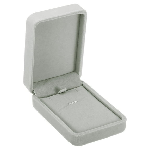 Uxcell Velvet Necklace Box Single Slot Vintage Jewelry Holder for Wedding Style 2, Gray
