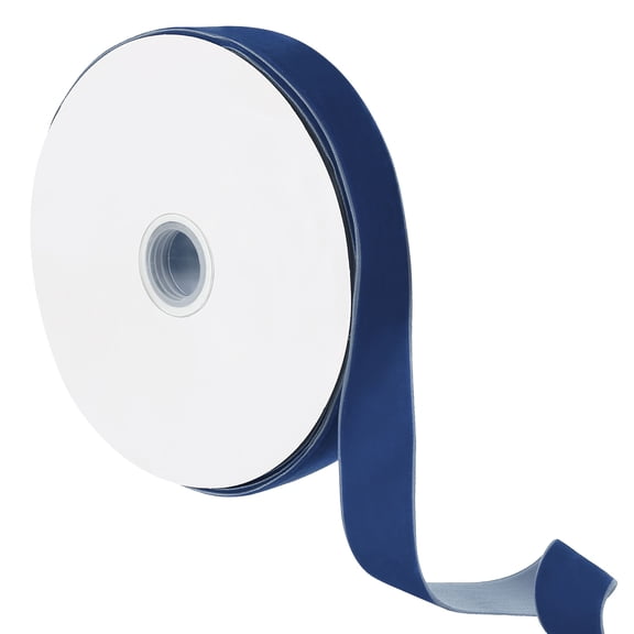 Uxcell Velvet Ribbon, 1" x 20 Yards Navy Blue Velvet Fabric Trimming Ribbon Single Face Velvet Ribbons for DIY Craft