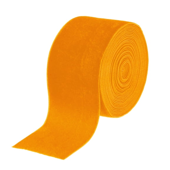 Uxcell Velvet Ribbon Gift Wrapping 2" x 5 Yard Orange Single Face Velvet