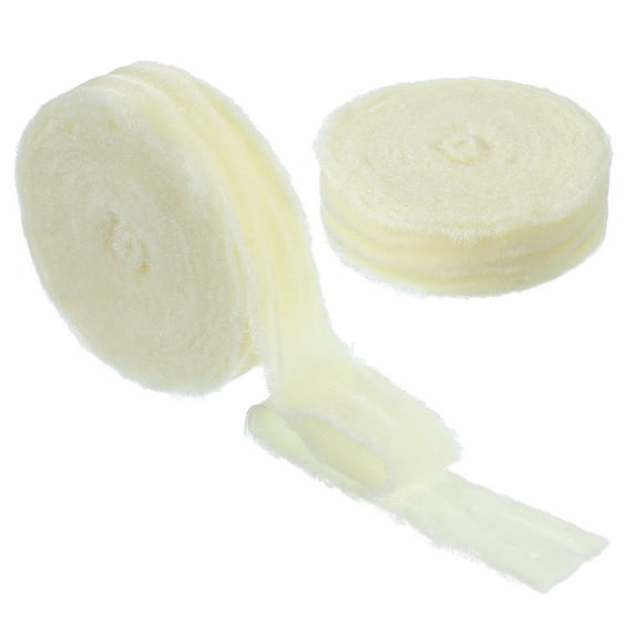Uxcell Velvet Ribbon, Handmade Frayed Raw Edge Thick Fringe Ribbon for Gift Wrapping Cream