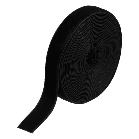 Uxcell Velvet Ribbon Gift Wrapping 3/4" x 5 Yard Black Single Face Velvet