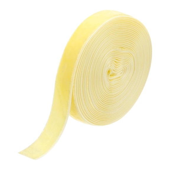 Uxcell Velvet Ribbon Gift Wrapping 3/4" x 5 Yard Lemon Yellow Single Face Velvet