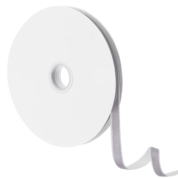 Uxcell Velvet Ribbon, 3 8" x 20 Yards Silver Gray Velvet Fabric Trimming Ribbon Single Face Velvet Ribbons for DIY Craft