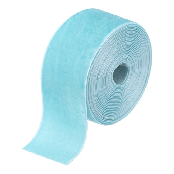 Uxcell Velvet Ribbon Gift Wrapping 1.5" x 5 Yard Blue Single Face Velvet