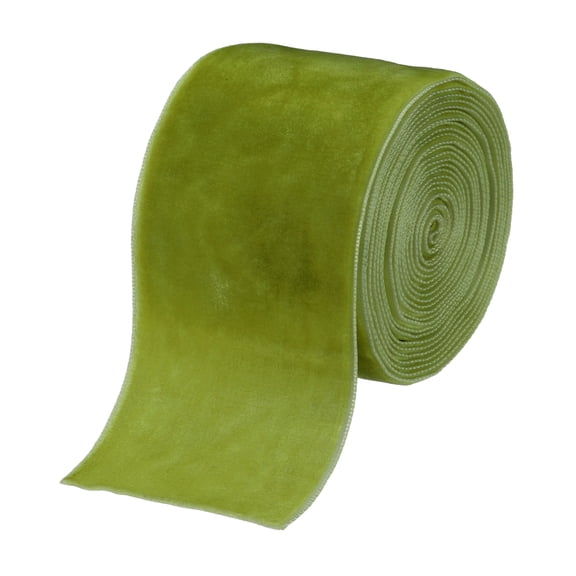 Uxcell Velvet Ribbon Gift Wrapping 2" x 3 Yard Grass Green Single Face Velvet
