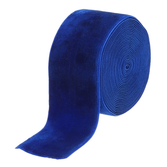Uxcell Velvet Ribbon Gift Wrapping 2" x 5 Yard Navy Blue Single Face Velvet