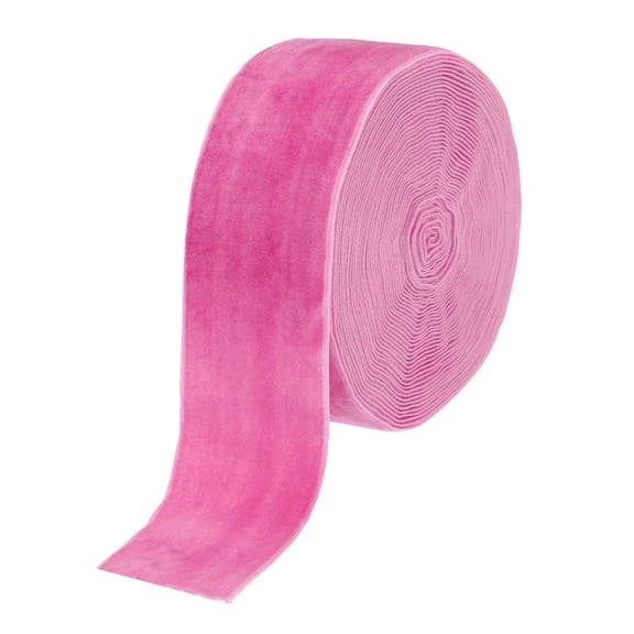 Uxcell Velvet Ribbon Gift Wrapping 2" x 10 Yard Pink Single Face Velvet