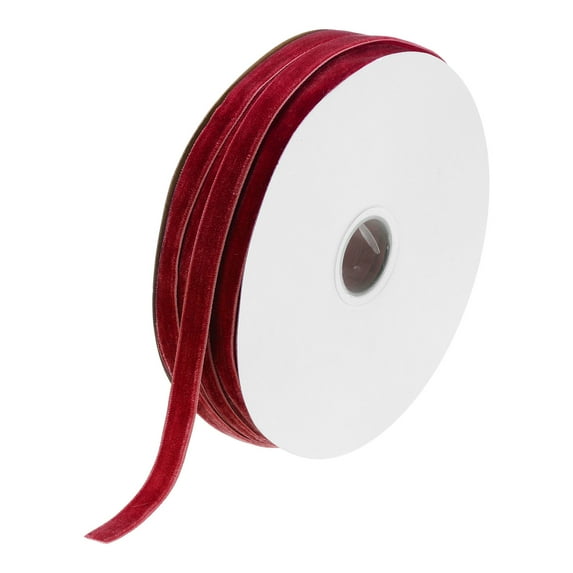 Uxcell Velvet Ribbon Wrapping 3/8" x 50 Yard Red Brown Single Face Craft Velvet