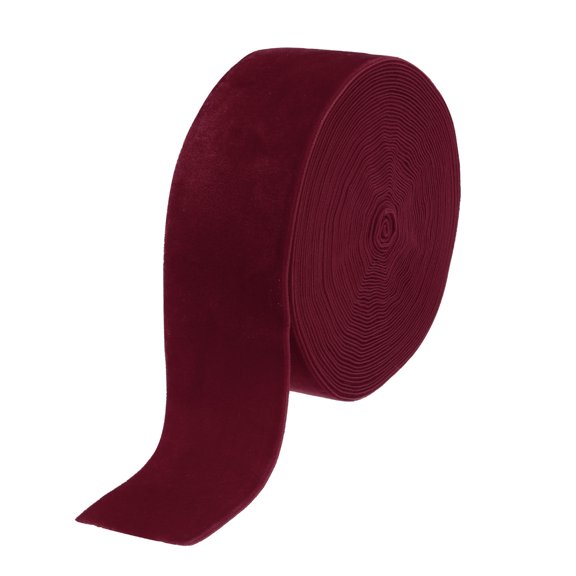 Uxcell Velvet Ribbon Gift Wrapping 2" x 10 Yard Wine Red Single Face Velvet